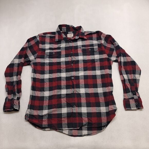 Jachs Gingham Casual Flannel Button Up Shirt Mens Size XLT Red Black White - Picture 2 of 11